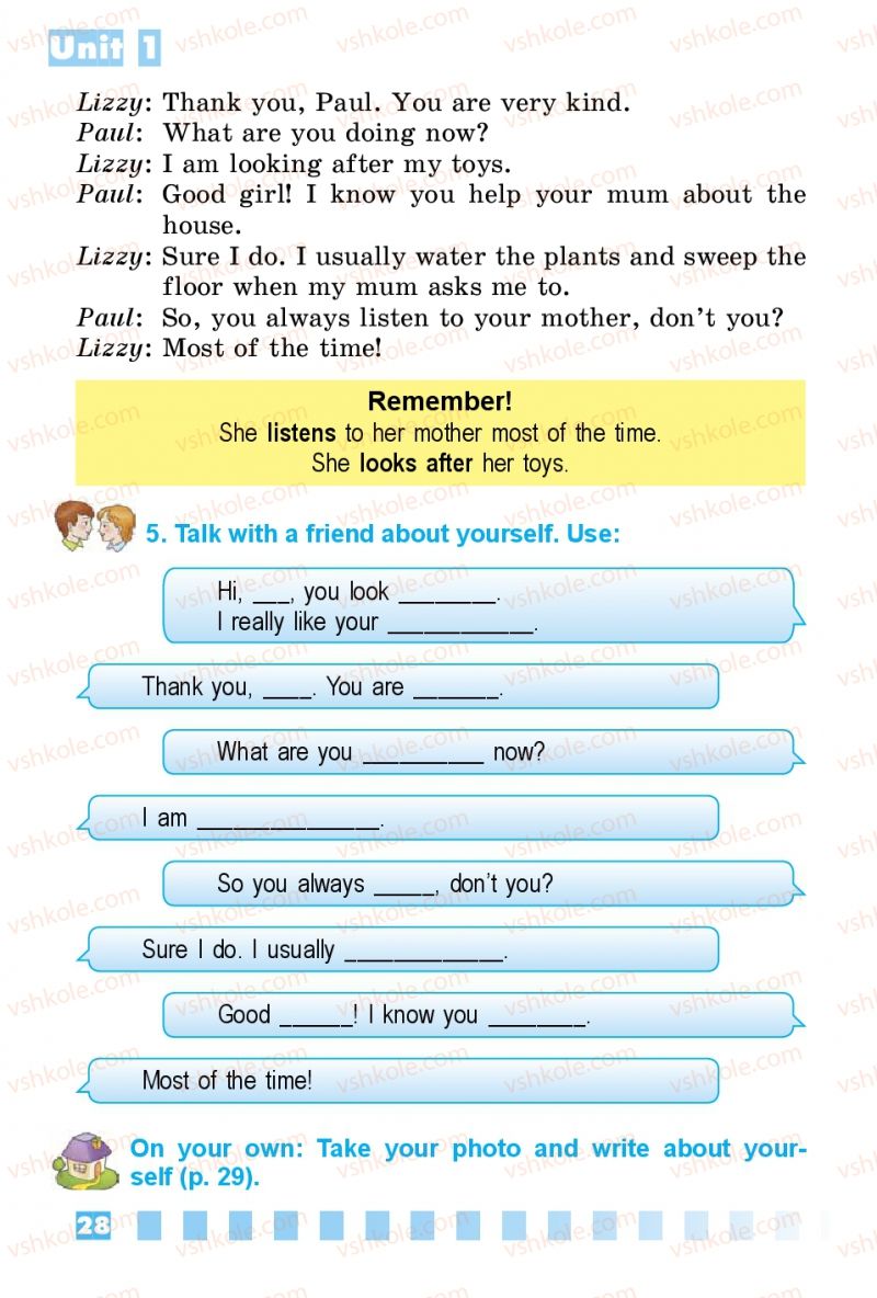 Страница 28 | Підручник Англiйська мова 3 клас Л.В. Калініна, І.В. Самойлюкевич 2014