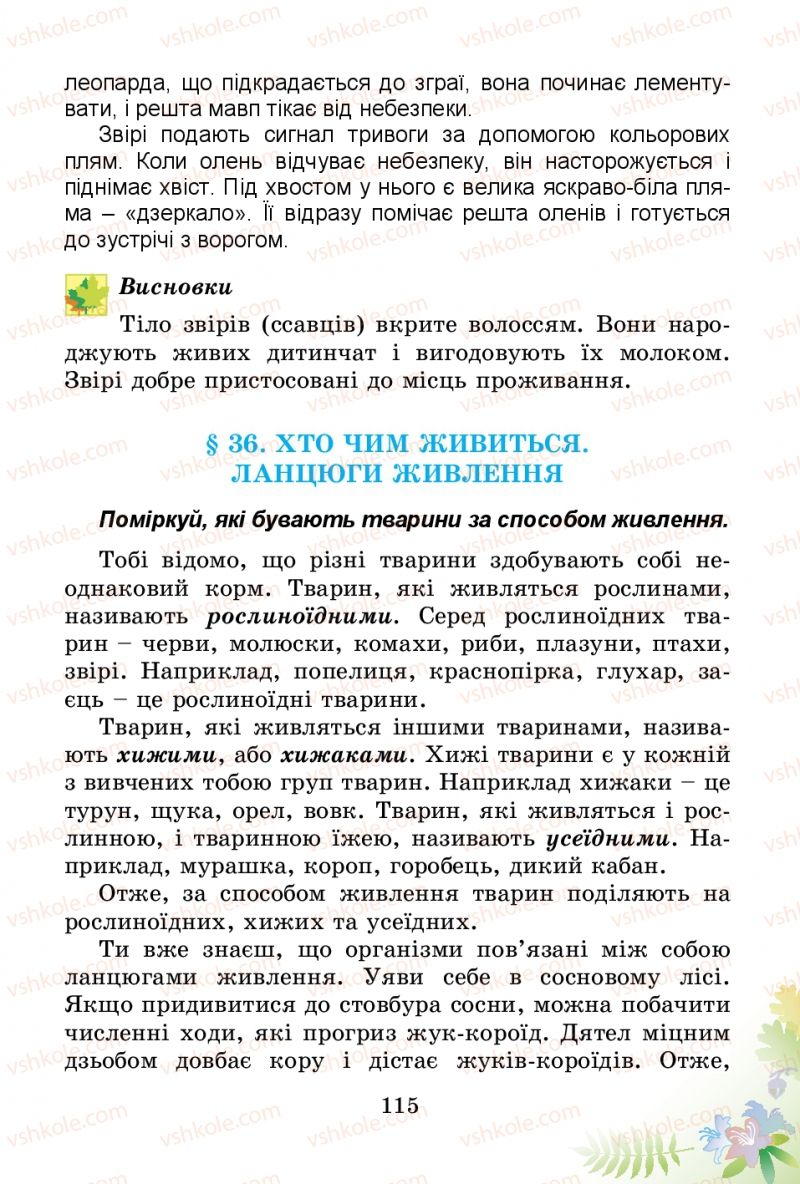 Страница 115 | Підручник Природознавство 3 клас Т.Г. Гільберг, Т.В. Сак 2014