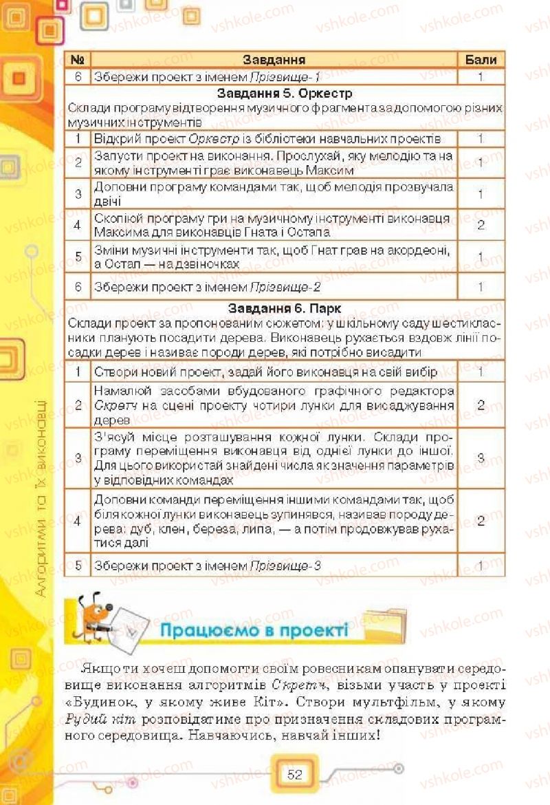 Страница 52 | Підручник Інформатика 6 клас Н.В. Морзе, О.В. Барна, В.П. Вембер, О.Г. Кузьмінська 2014