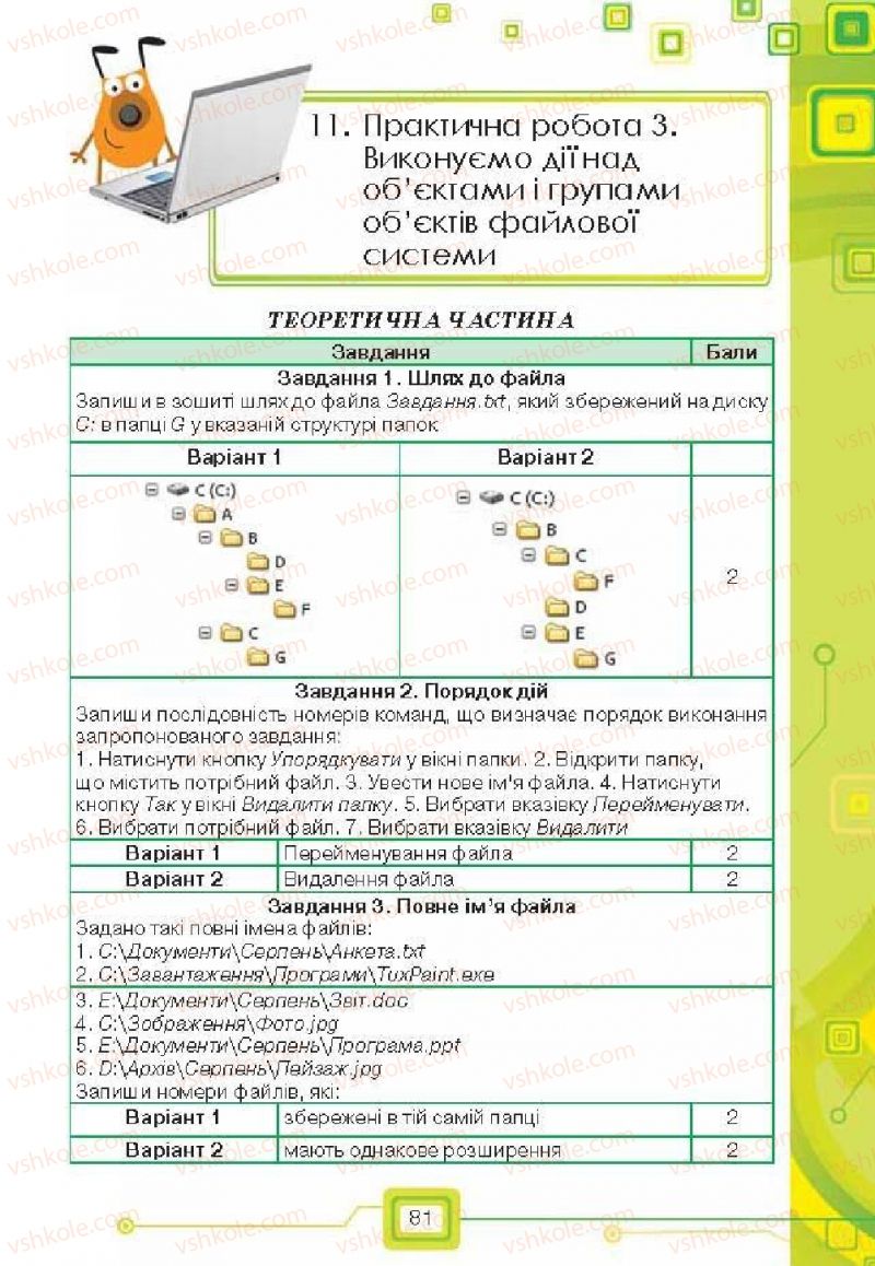 Страница 81 | Підручник Інформатика 6 клас Н.В. Морзе, О.В. Барна, В.П. Вембер, О.Г. Кузьмінська 2014