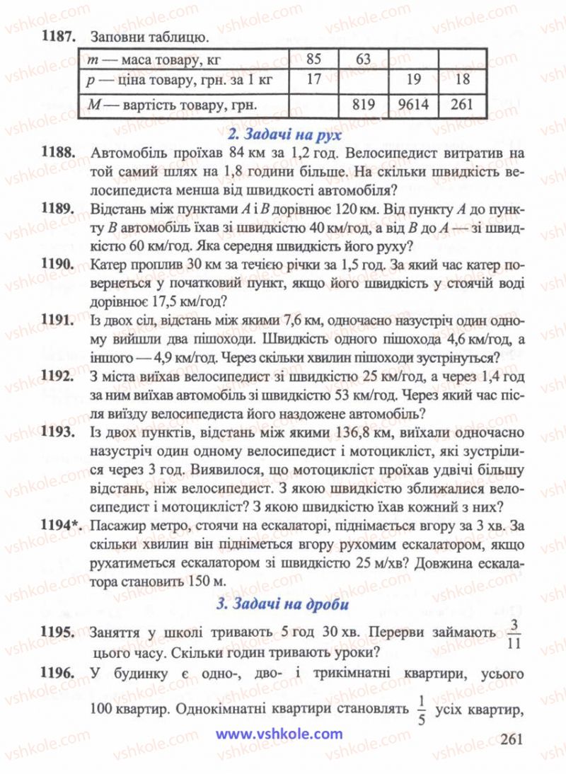 Страница 261 | Підручник Математика 5 клас Г.М. Янченко, В.Р. Кравчук 2010