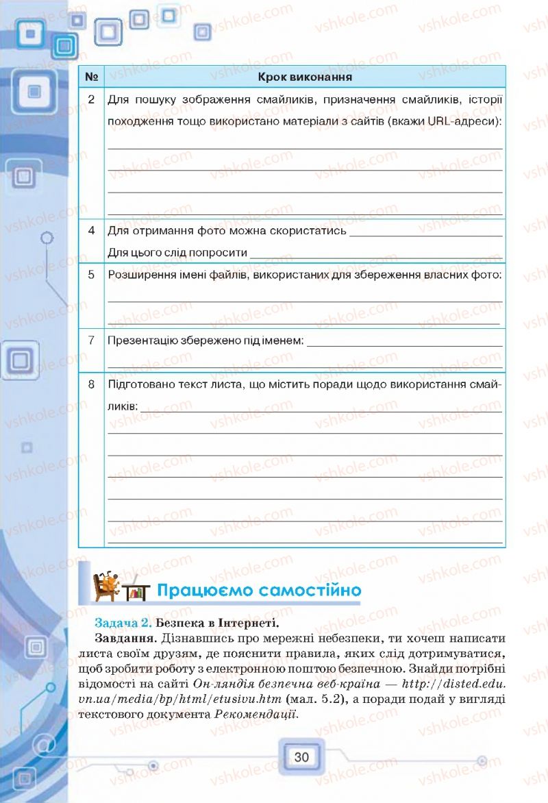 Страница 30 | Підручник Інформатика 7 клас Н.В. Морзе, О.В. Барна, В.П. Вембер, О.Г. Кузьмінська 2015