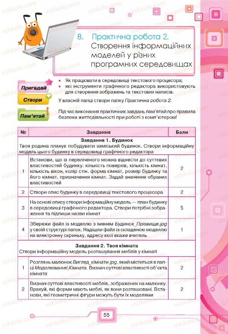 Страница 55 | Підручник Інформатика 7 клас Н.В. Морзе, О.В. Барна, В.П. Вембер, О.Г. Кузьмінська 2015