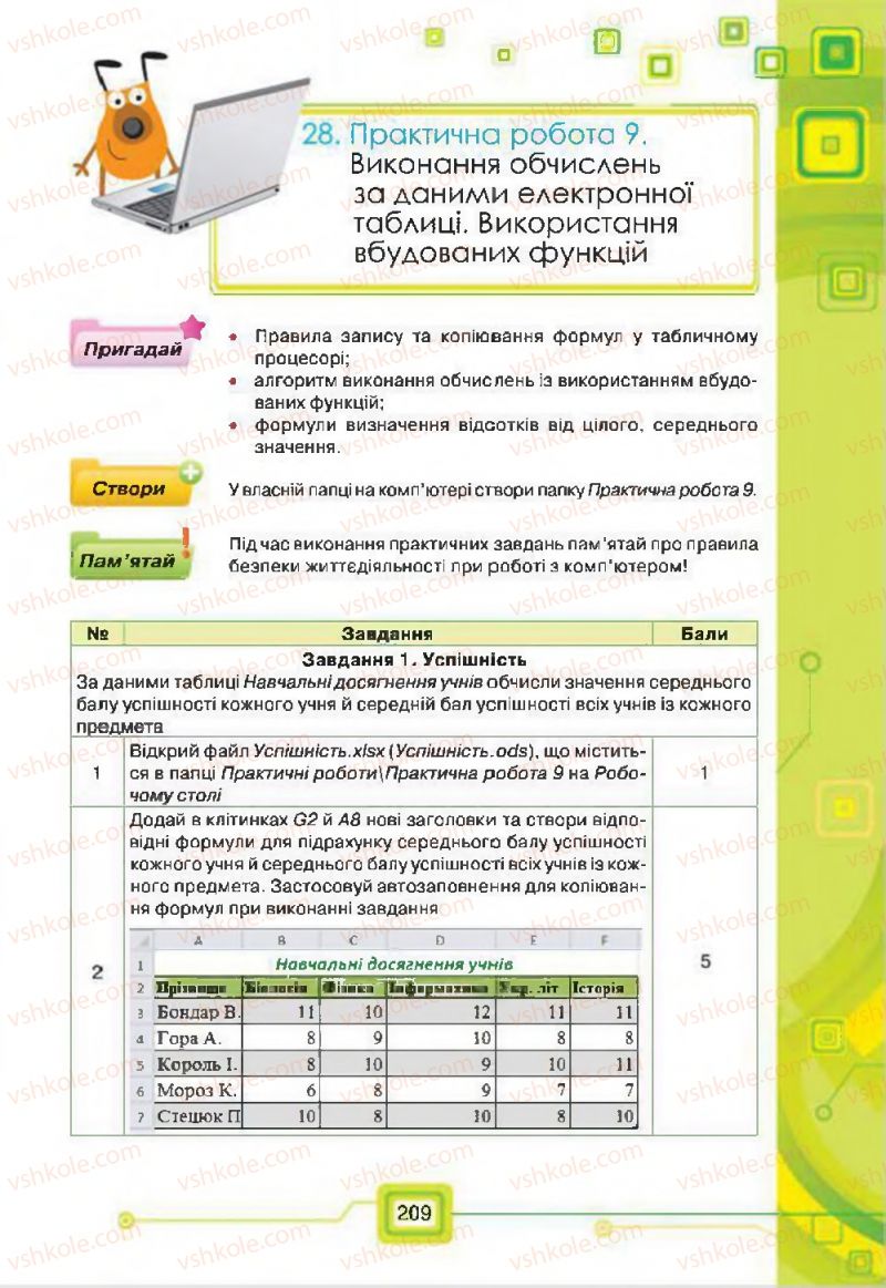 Страница 209 | Підручник Інформатика 7 клас Н.В. Морзе, О.В. Барна, В.П. Вембер, О.Г. Кузьмінська 2015