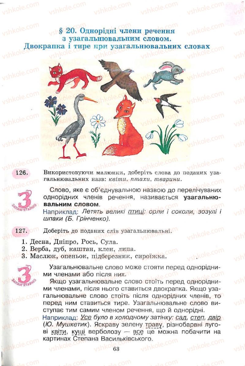 Страница 63 | Підручник Українська мова 5 клас С.Я. Єрмоленко, В.Т. Сичова 2005