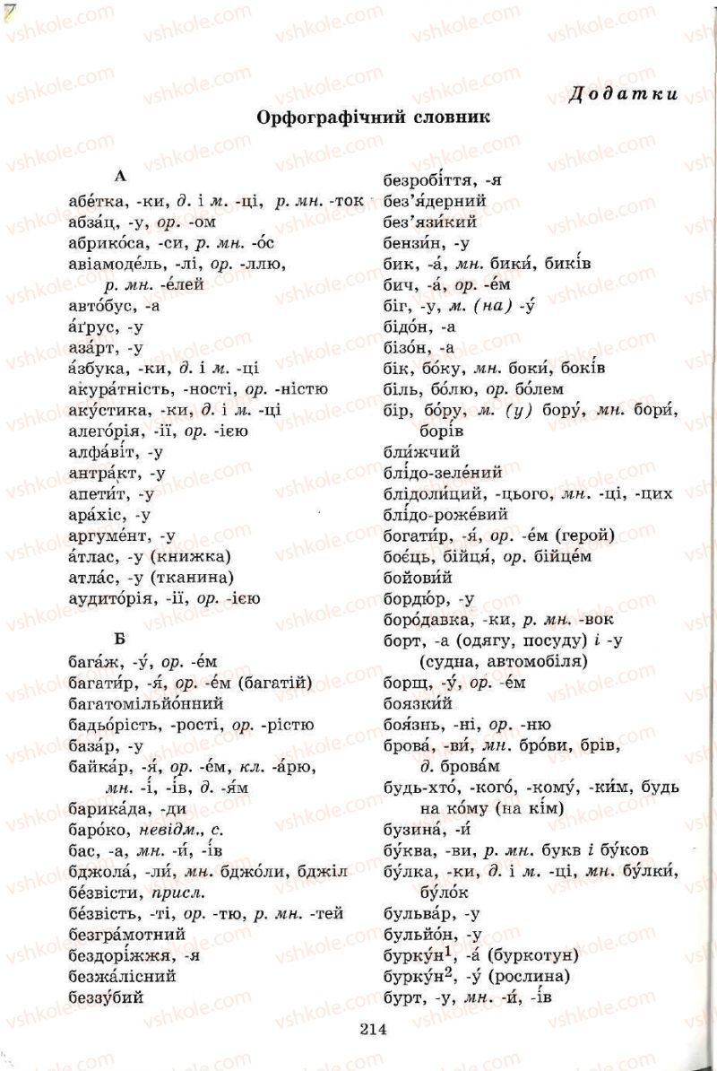 Страница 214 | Підручник Українська мова 5 клас С.Я. Єрмоленко, В.Т. Сичова 2005