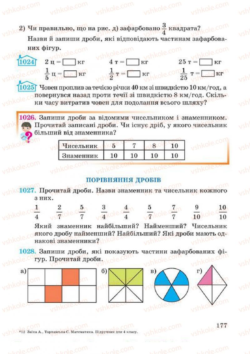 Страница 177 | Підручник Математика 4 клас А.М. Заїка, С.С. Тарнавська 2015