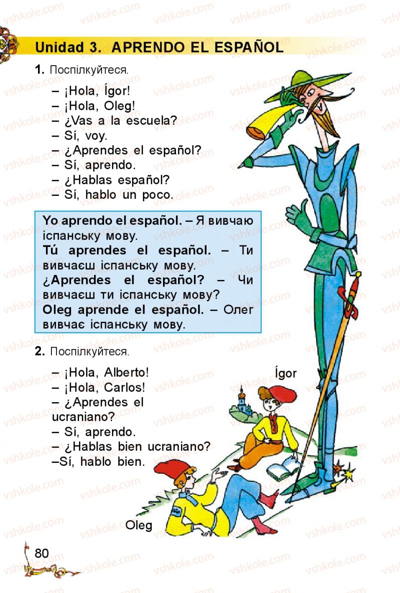 Страница 80 | Підручник Іспанська мова 2 клас В.Г. Редько 2012