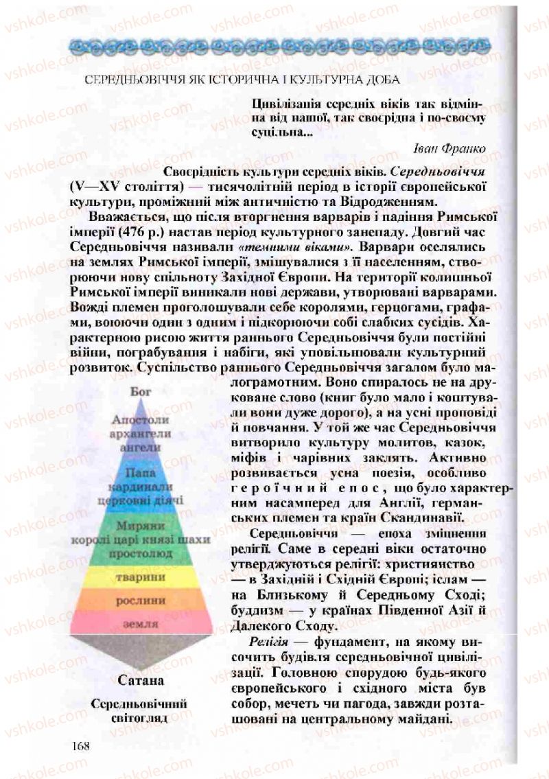 Страница 168 | Підручник Зарубіжна література 8 клас Н.О. Півнюк, О.М. Чепурко, Т.Ф. Маленька 2008