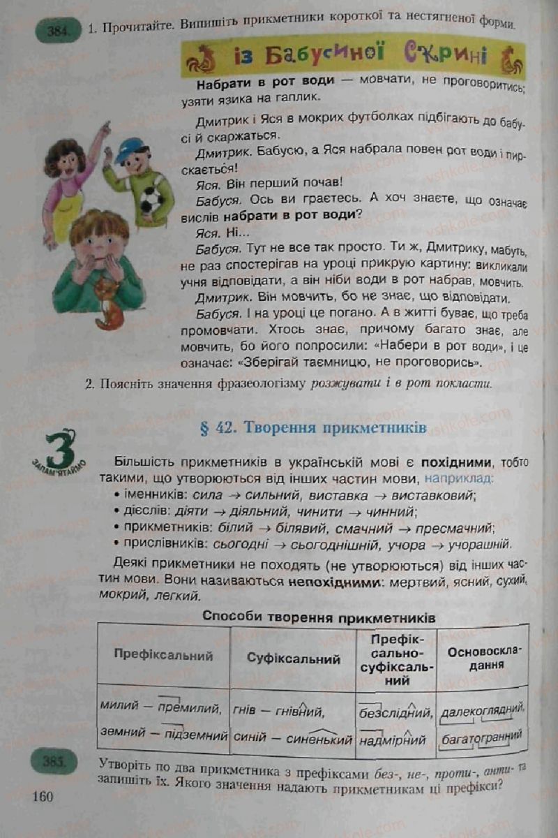 Страница 160 | Підручник Українська мова 6 клас С.Я. Єрмоленко, В.Т. Сичова 2006