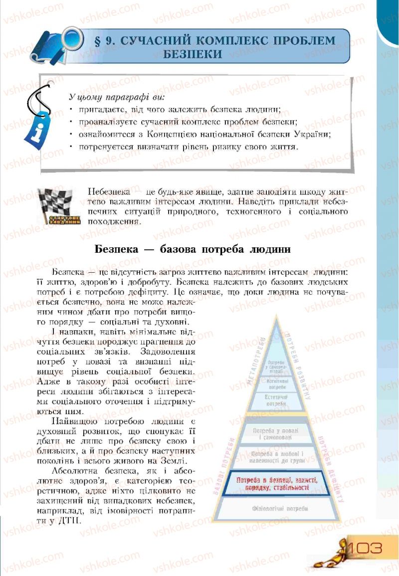 Страница 103 | Підручник Основи здоров'я 9 клас Т.В. Воронцова, В.С. Пономаренко 2009