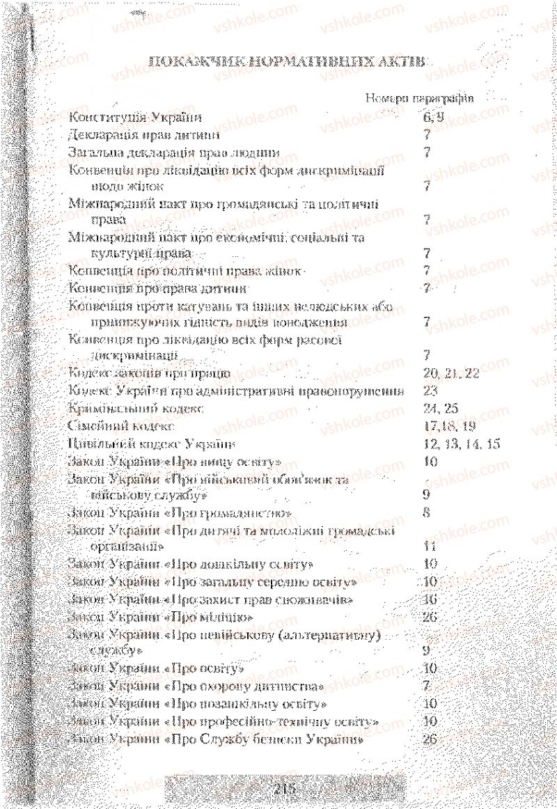 Страница 215 | Підручник Правознавство 9 клас О.Д. Наровлянський 2009