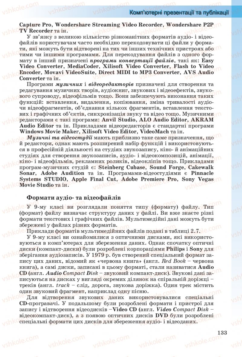 Страница 133 | Підручник Інформатика 10 клас Й.Я. Ривкінд, Т.І. Лисенко, Л.А. Чернікова, В.В. Шакотько 2010 Рівень стандарту