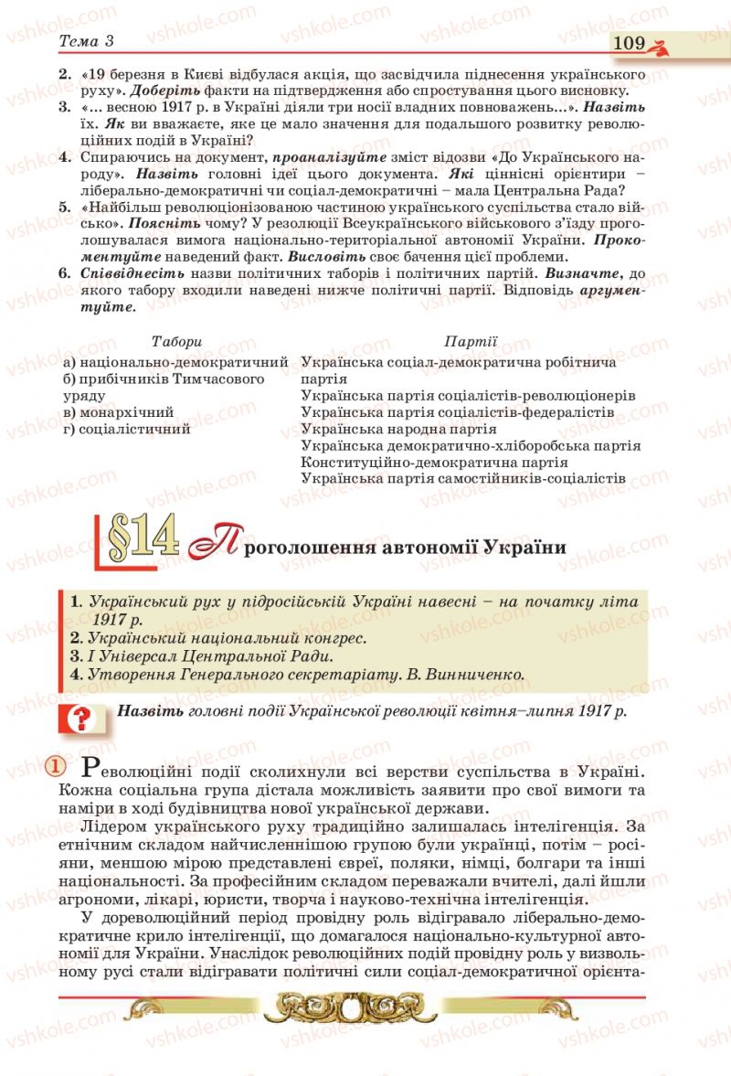 Страница 109 | Підручник Історія України 10 клас О.П. Реєнт, О.В. Малій 2010