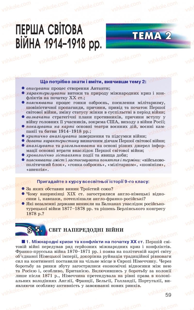 Страница 59 | Підручник Всесвітня історія 10 клас П.Б. Полянський 2010 Стандарт, академічний рівень