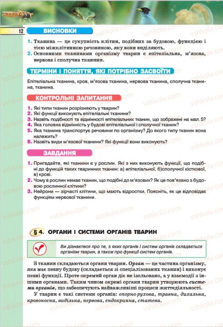 Страница 12 | Підручник Біологія 7 клас І.Ю. Костіков, С.О. Волгін, В.В. Додь 2015