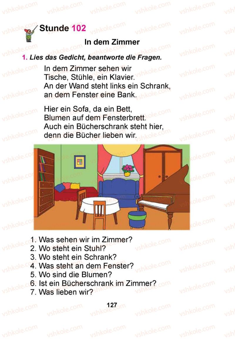 Страница 127 | Підручник Німецька мова 1 клас Я.М. Скоропад 2012 Поглиблене вивчення