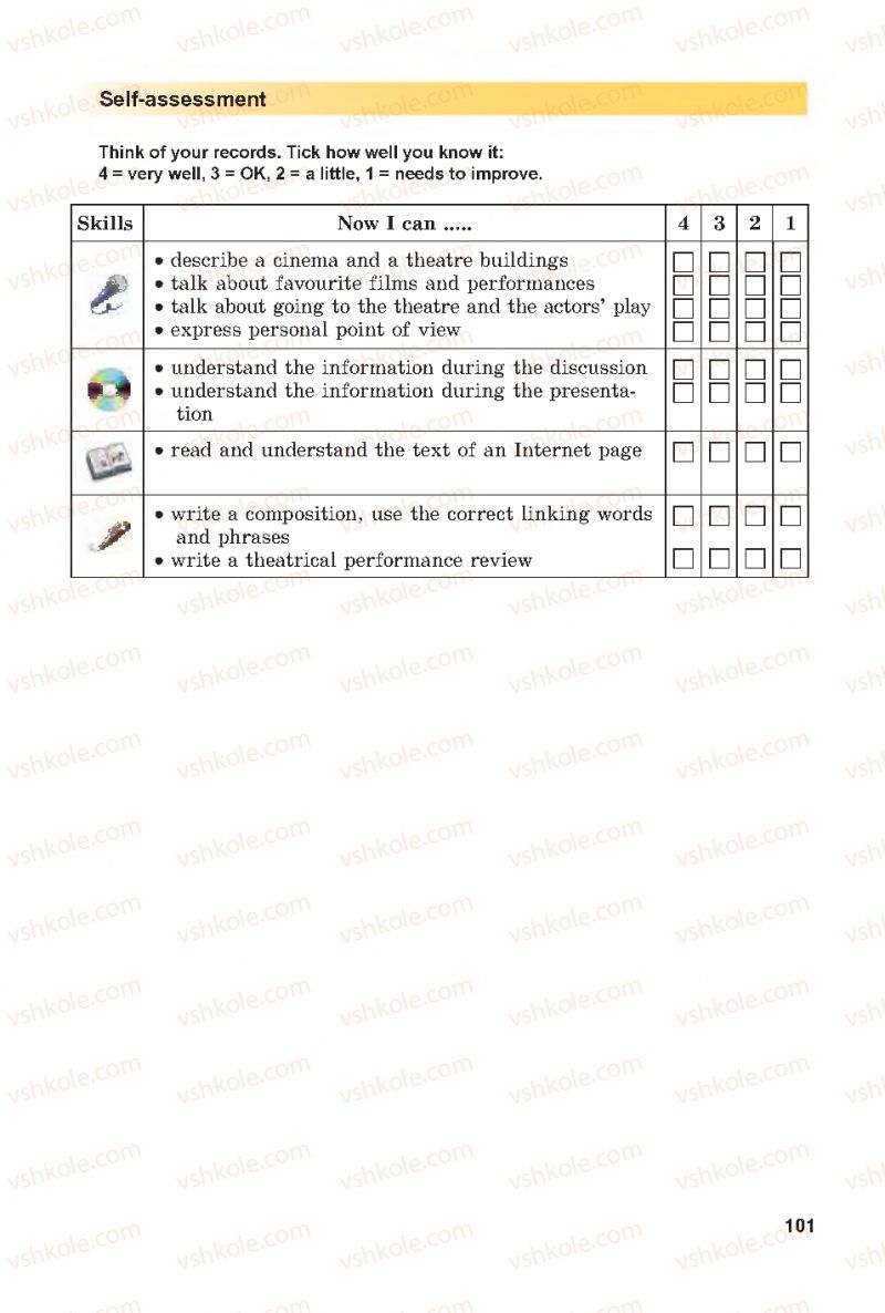 Страница 101 | Підручник Англiйська мова 7 клас А.М. Несвіт 2015