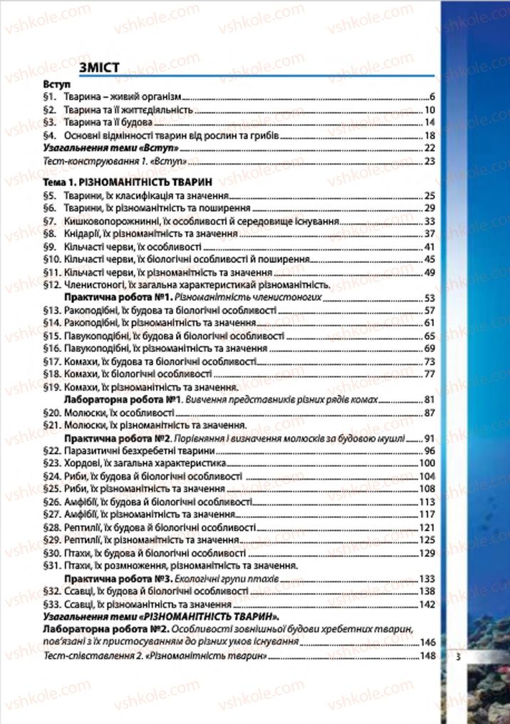 Страница 3 | Підручник Біологія 7 клас В.І. Соболь 2015