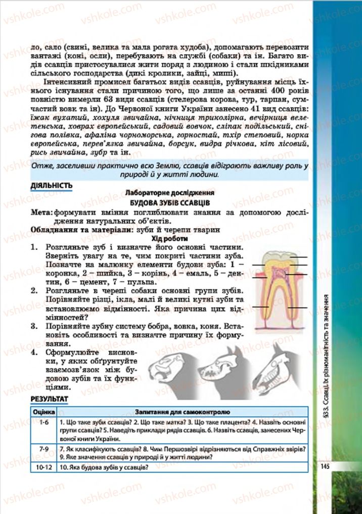 Страница 145 | Підручник Біологія 7 клас В.І. Соболь 2015