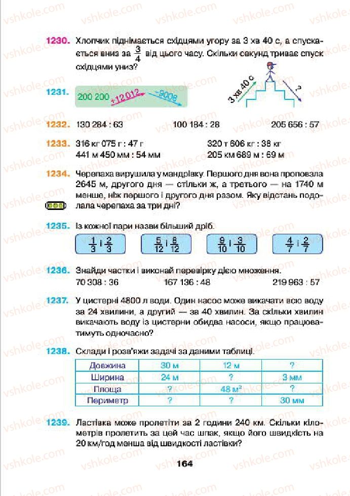 Страница 164 | Підручник Математика 4 клас Н.О. Будна, М.В. Беденко 2015