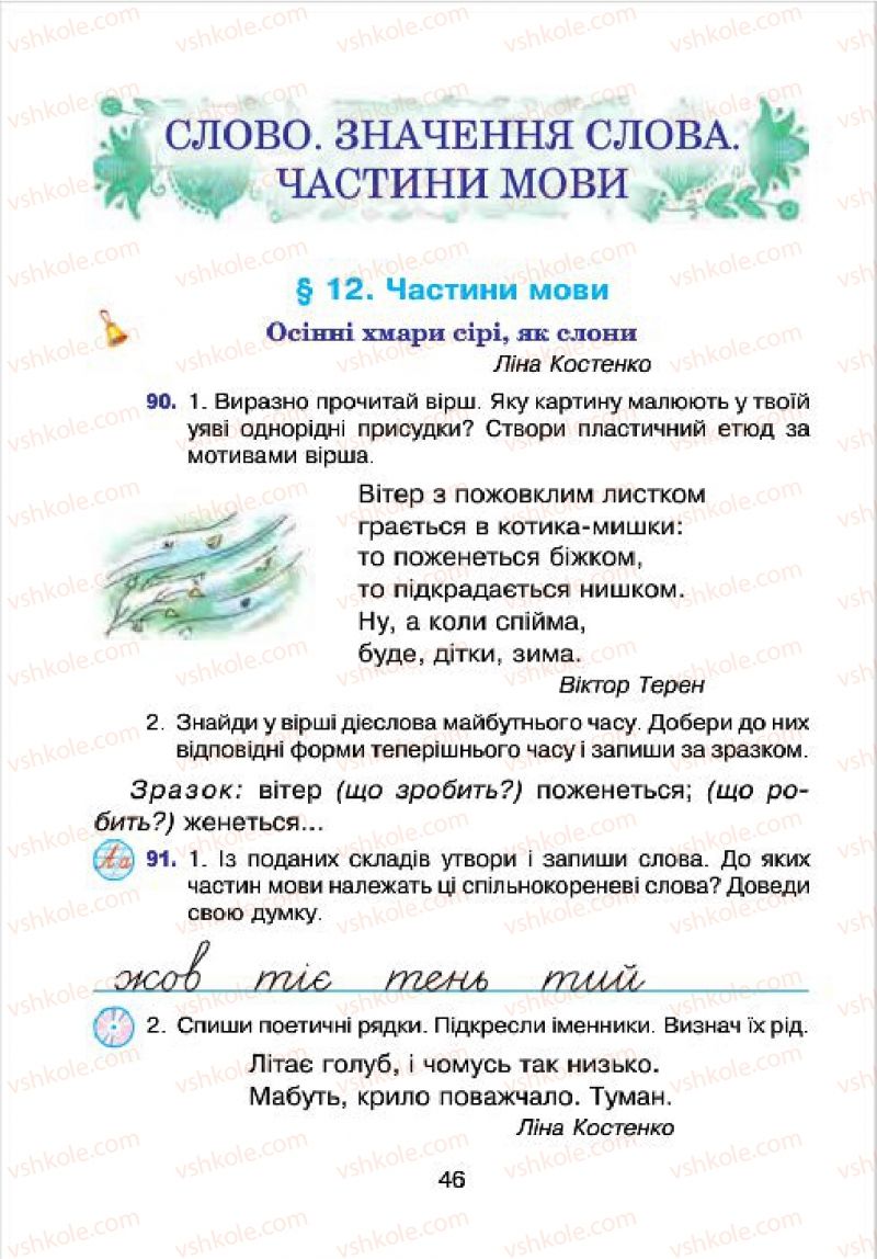 Страница 46 | Підручник Українська мова 4 клас Л.О. Варзацька, Г.Є. Зроль, Л.М. Шильцова 2015