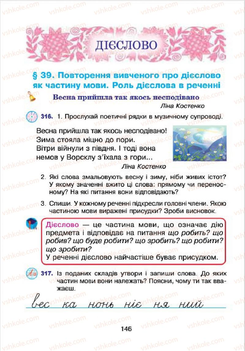 Страница 146 | Підручник Українська мова 4 клас Л.О. Варзацька, Г.Є. Зроль, Л.М. Шильцова 2015