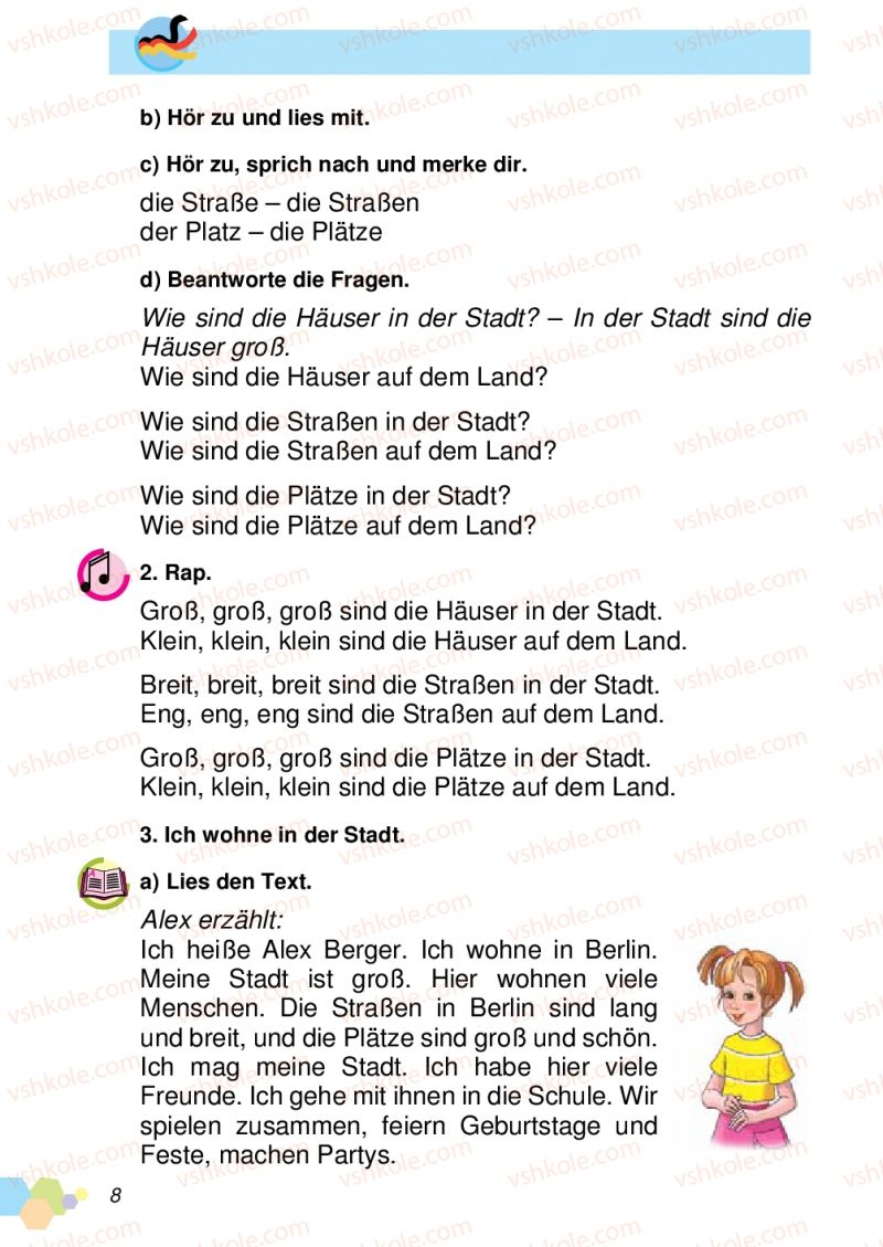 Страница 8 | Підручник Німецька мова 4 клас Л.В. Горбач, Л.П. Савченко 2015