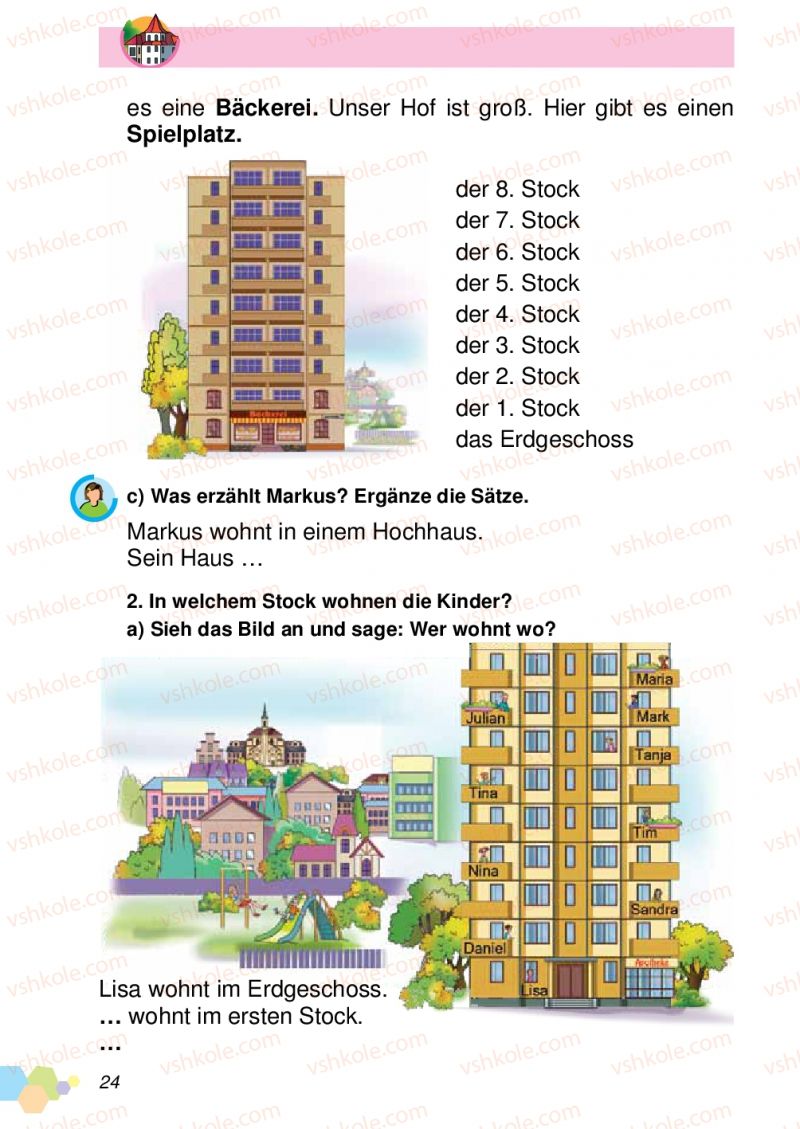 Страница 24 | Підручник Німецька мова 4 клас Л.В. Горбач, Л.П. Савченко 2015