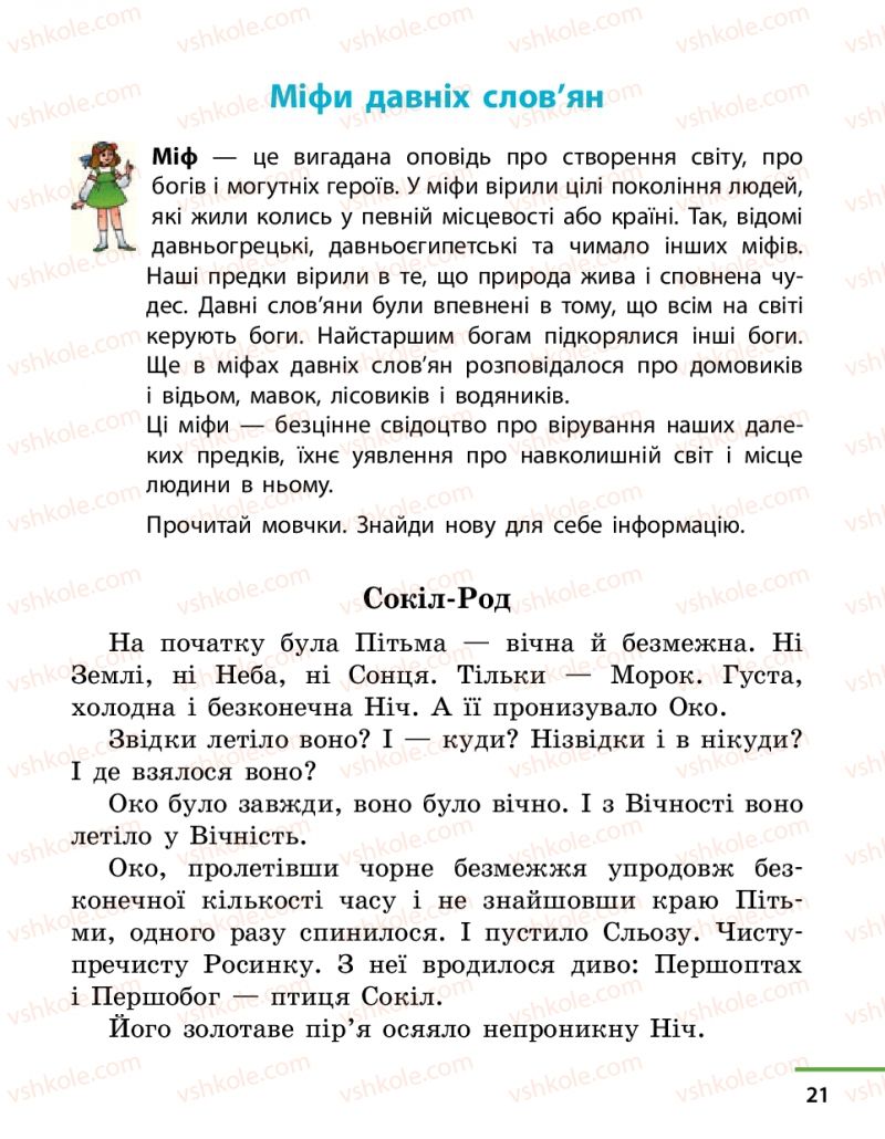 Страница 21 | Підручник Українська література 4 клас М.В. Коченгіна, О.А. Коваль 2015