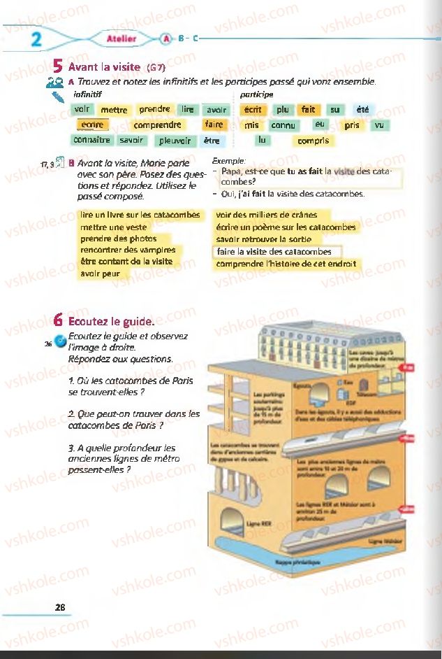 Страница 28 | Підручник Французька мова 6 клас Ю.М. Клименко 2014 2 рік навчання