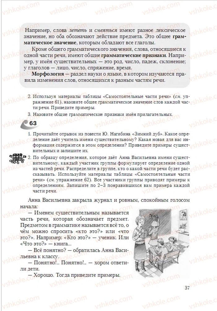 Страница 37 | Підручник Русский язык 6 клас А.Н. Рудяков, Т.Я. Фролова 2014