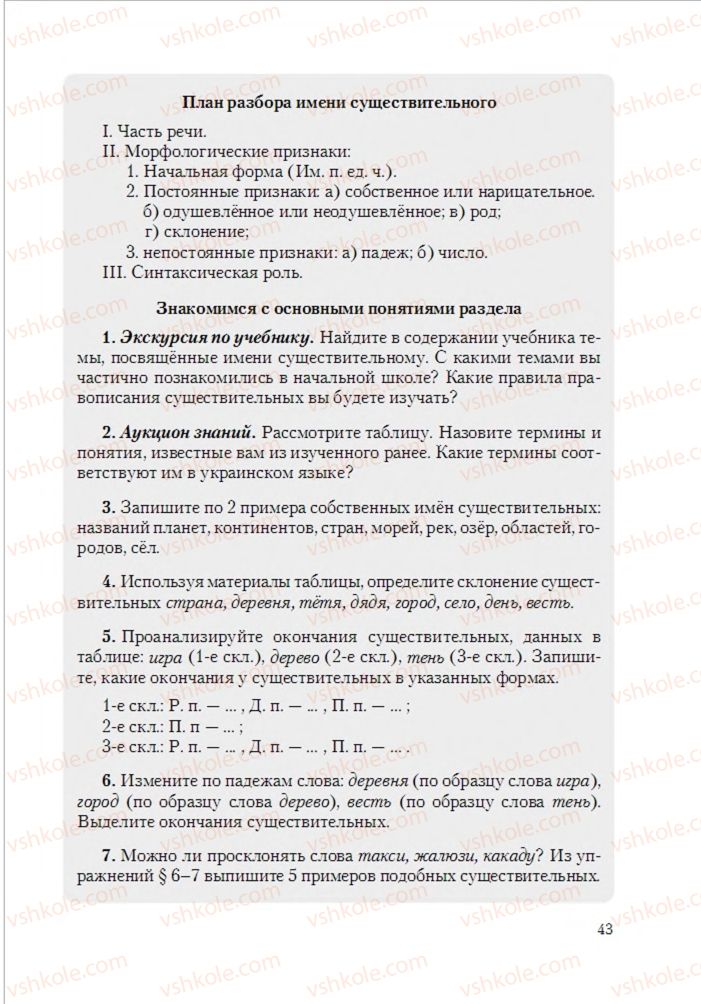 Страница 43 | Підручник Русский язык 6 клас А.Н. Рудяков, Т.Я. Фролова 2014