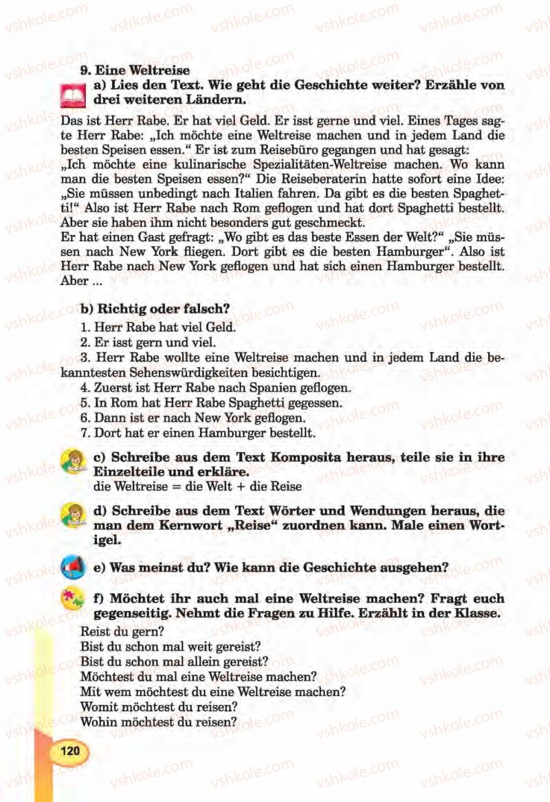 Страница 120 | Підручник Німецька мова 6 клас Л.В. Горбач, Г.Ю. Трінька 2014
