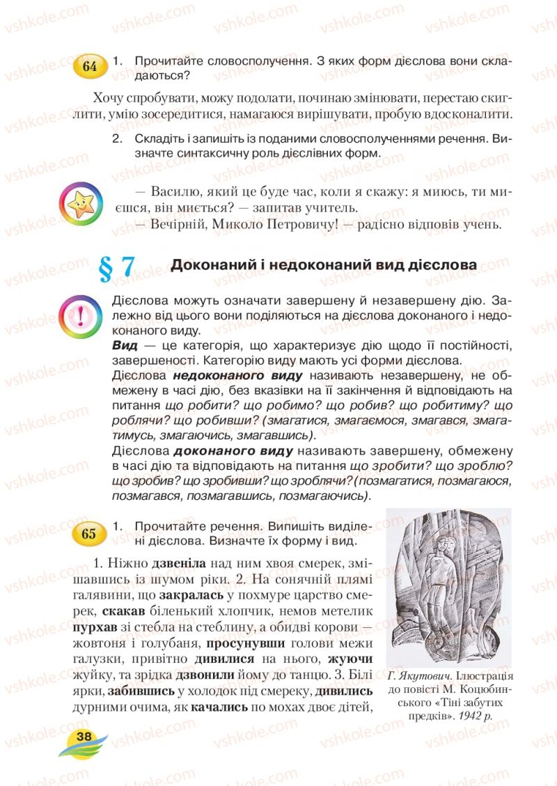 Страница 38 | Підручник Українська мова 7 клас С.Я. Єрмоленко, В.Т. Сичова, М.Г. Жук 2015