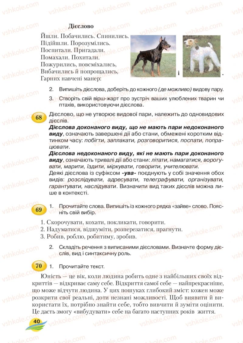 Страница 40 | Підручник Українська мова 7 клас С.Я. Єрмоленко, В.Т. Сичова, М.Г. Жук 2015