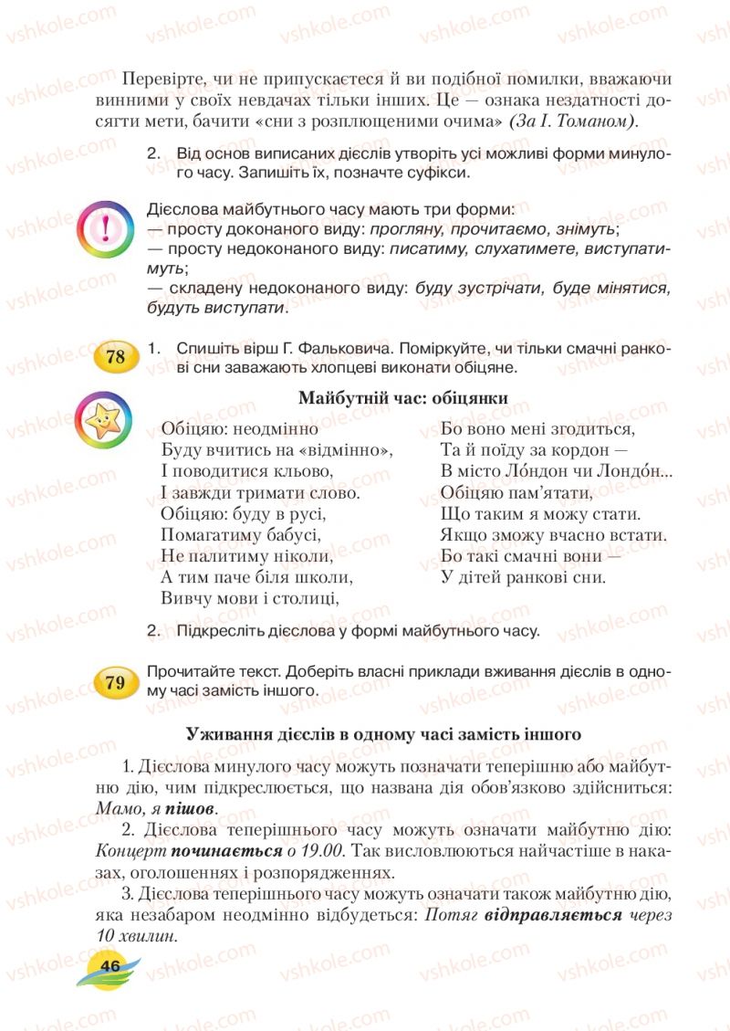 Страница 46 | Підручник Українська мова 7 клас С.Я. Єрмоленко, В.Т. Сичова, М.Г. Жук 2015