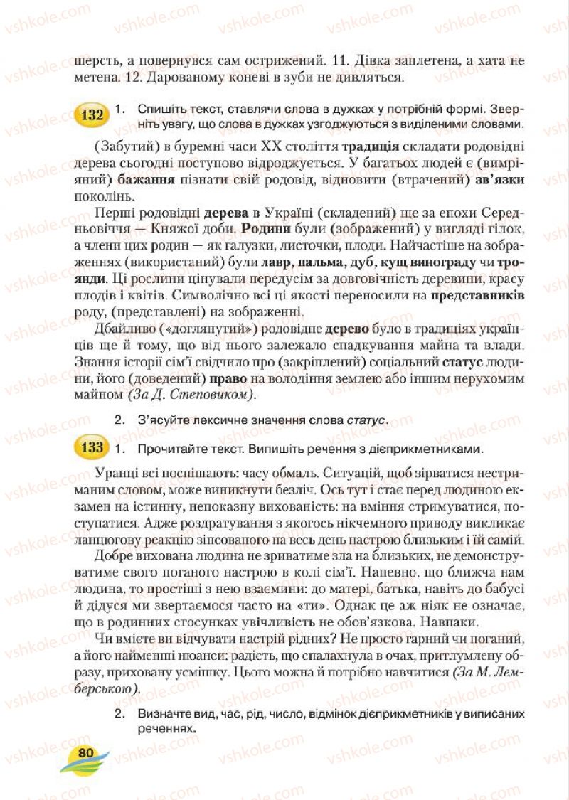 Страница 80 | Підручник Українська мова 7 клас С.Я. Єрмоленко, В.Т. Сичова, М.Г. Жук 2015