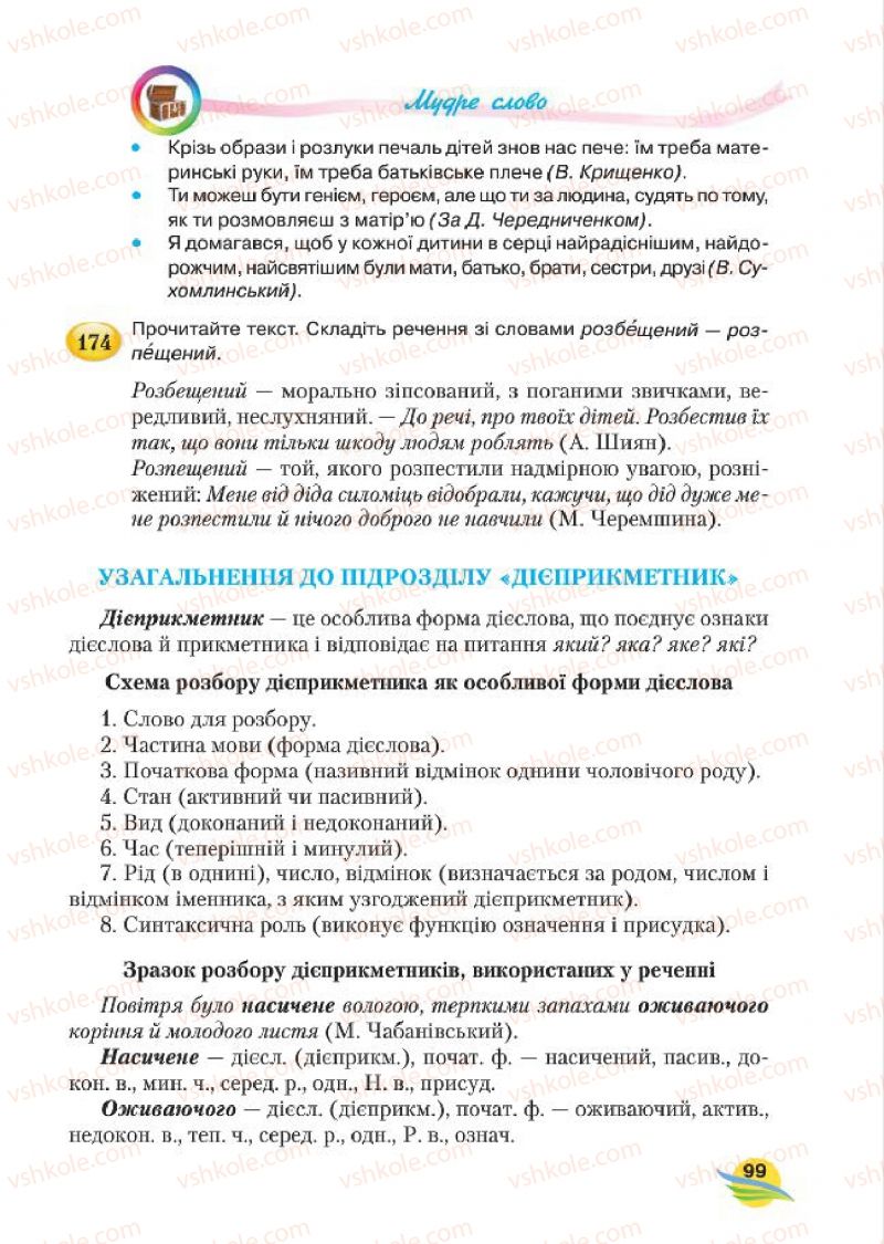 Страница 99 | Підручник Українська мова 7 клас С.Я. Єрмоленко, В.Т. Сичова, М.Г. Жук 2015