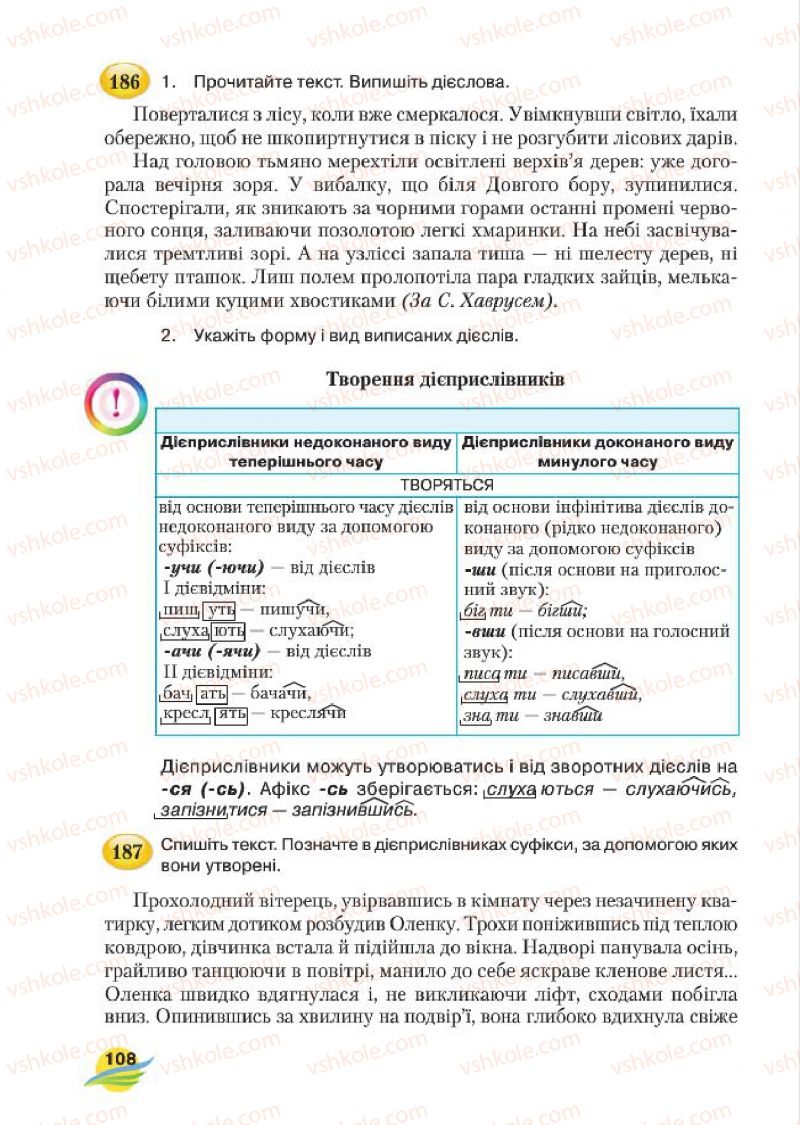 Страница 108 | Підручник Українська мова 7 клас С.Я. Єрмоленко, В.Т. Сичова, М.Г. Жук 2015