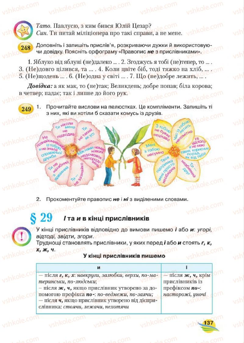 Страница 137 | Підручник Українська мова 7 клас С.Я. Єрмоленко, В.Т. Сичова, М.Г. Жук 2015