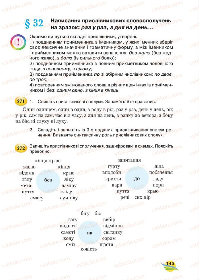 Страница 145 | Підручник Українська мова 7 клас С.Я. Єрмоленко, В.Т. Сичова, М.Г. Жук 2015