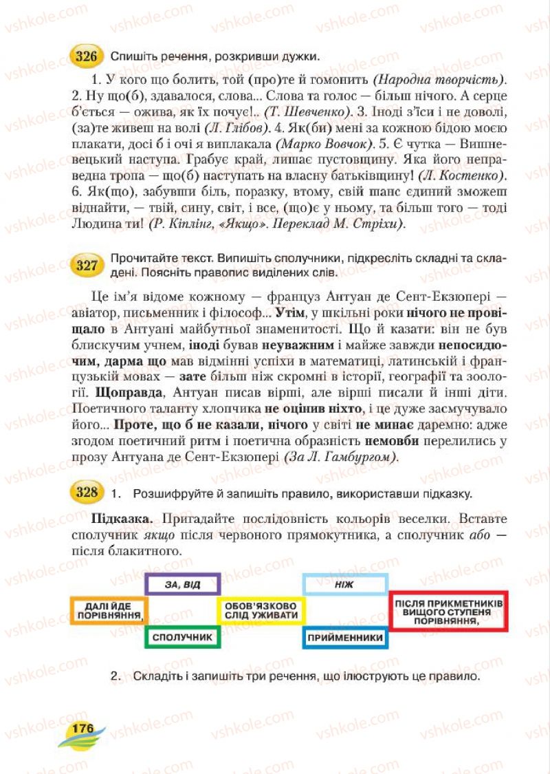 Страница 176 | Підручник Українська мова 7 клас С.Я. Єрмоленко, В.Т. Сичова, М.Г. Жук 2015