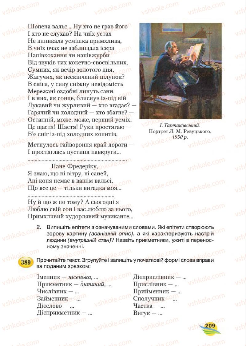 Страница 209 | Підручник Українська мова 7 клас С.Я. Єрмоленко, В.Т. Сичова, М.Г. Жук 2015