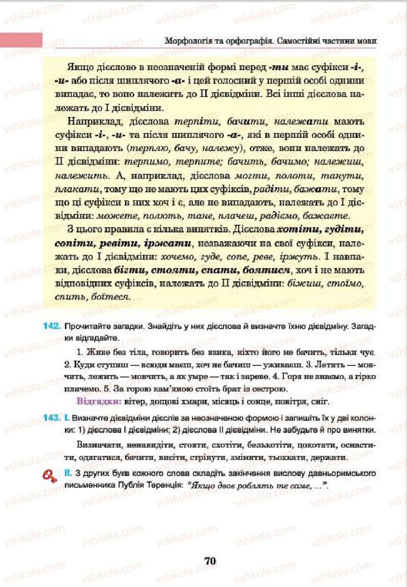 Страница 70 | Підручник Українська мова 7 клас І.П. Ющук 2015