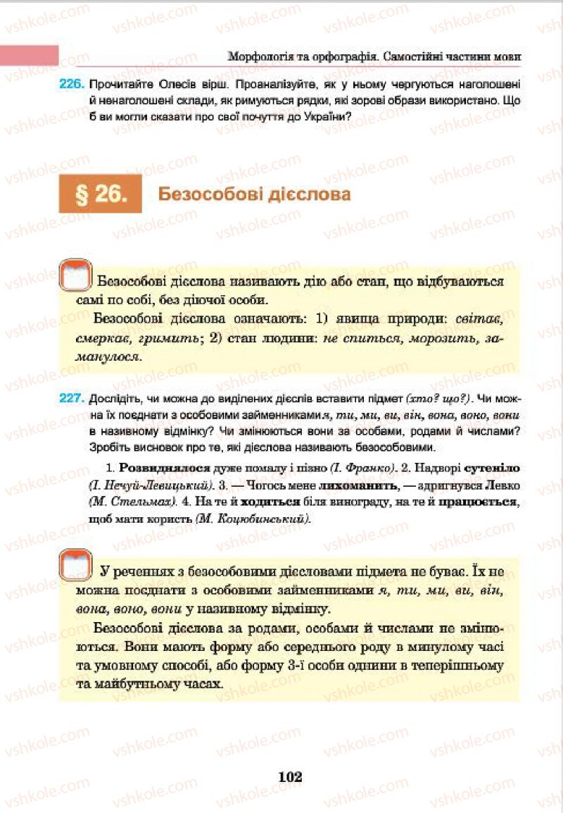 Страница 102 | Підручник Українська мова 7 клас І.П. Ющук 2015