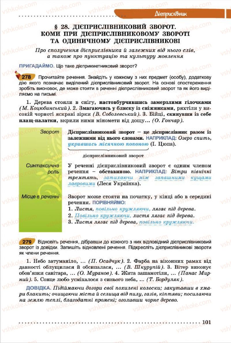 Страница 101 | Підручник Українська мова 7 клас О.В. Заболотний, В.В. Заболотний 2015