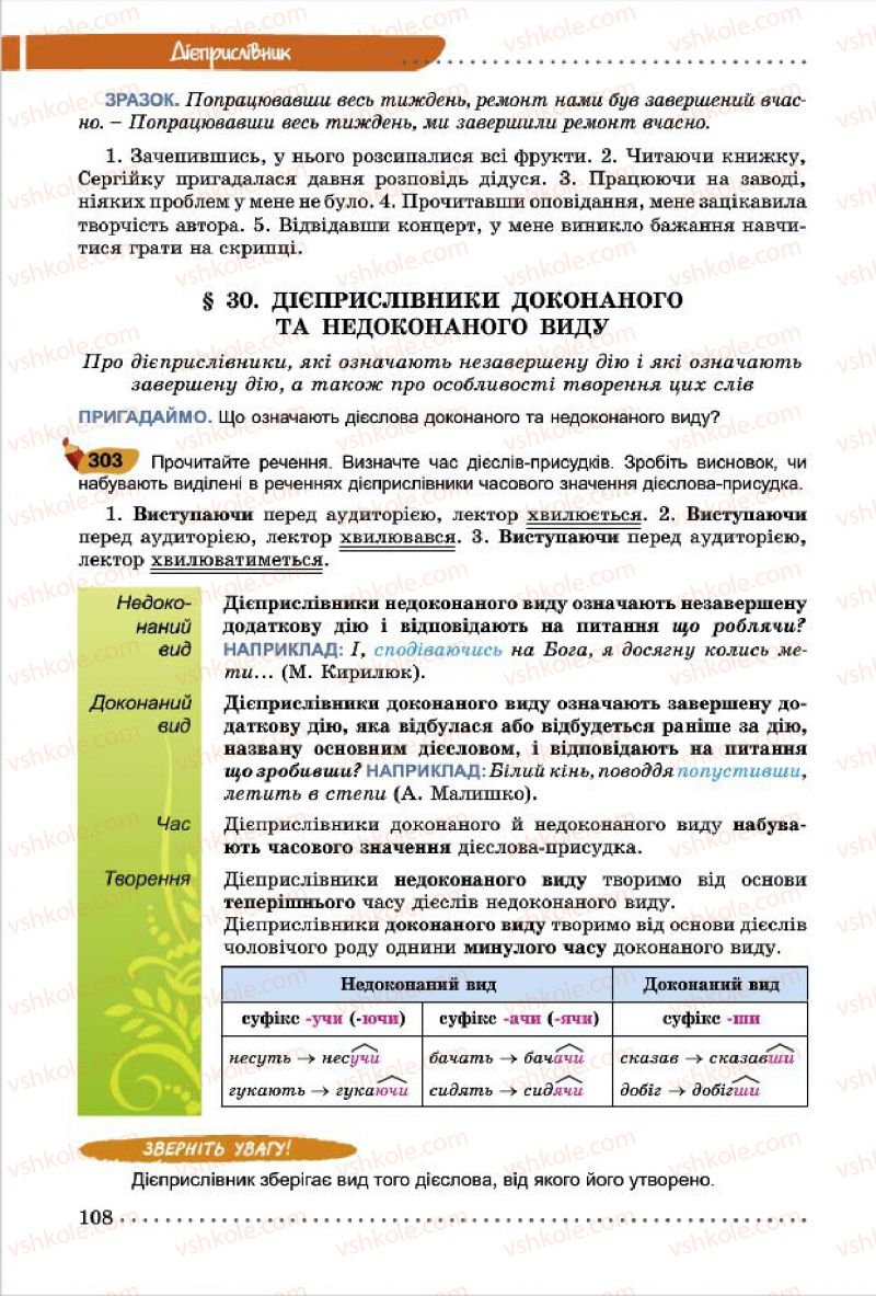 Страница 108 | Підручник Українська мова 7 клас О.В. Заболотний, В.В. Заболотний 2015