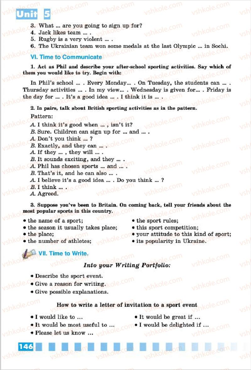 Страница 146 | Підручник Англiйська мова 7 клас Л.В. Калініна, І.В. Самойлюкевич 2015 Поглиблене вивчення