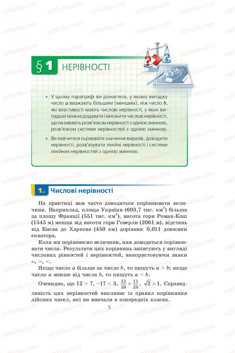 Страница 5 | Підручник Алгебра 9 клас А.Г. Мерзляк, В.Б. Полонський, М.С. Якір 2009